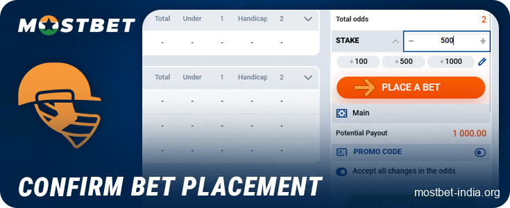 Confirm your sports bet on the Mostbet coupon
