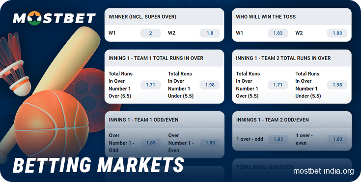 What bets can be placed on a match at Mostbet - Betting Markets